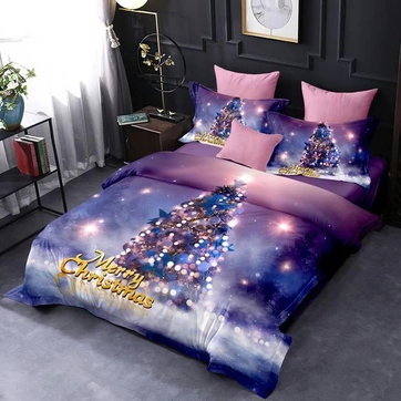 Постільна білизна Фланель полуторна Новорічна, фото 1