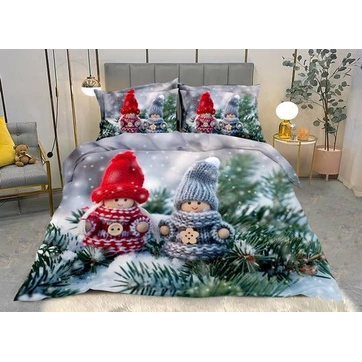 Постільна білизна Фланель євро Новорічна, фото 1