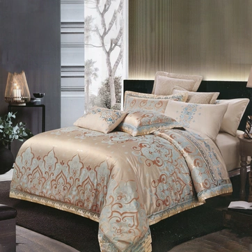 Комплект постільної білизни Поплін Жаккард 100% бавовна Євро, фото 1