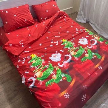 Комплект постільної білизни Бязь Gold Premium Півтораспальний Новорічний, фото 1