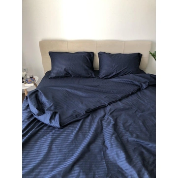 Комплект постільної білизни Страйп сатин Пивтораспальний, фото 2