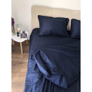 Комплект постільної білизни Страйп сатин Пивтораспальний, фото 3