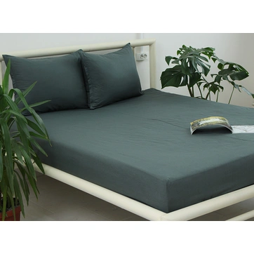 Простирадло на резинці + наволочки 160х200х20 Dark grey, фото 1